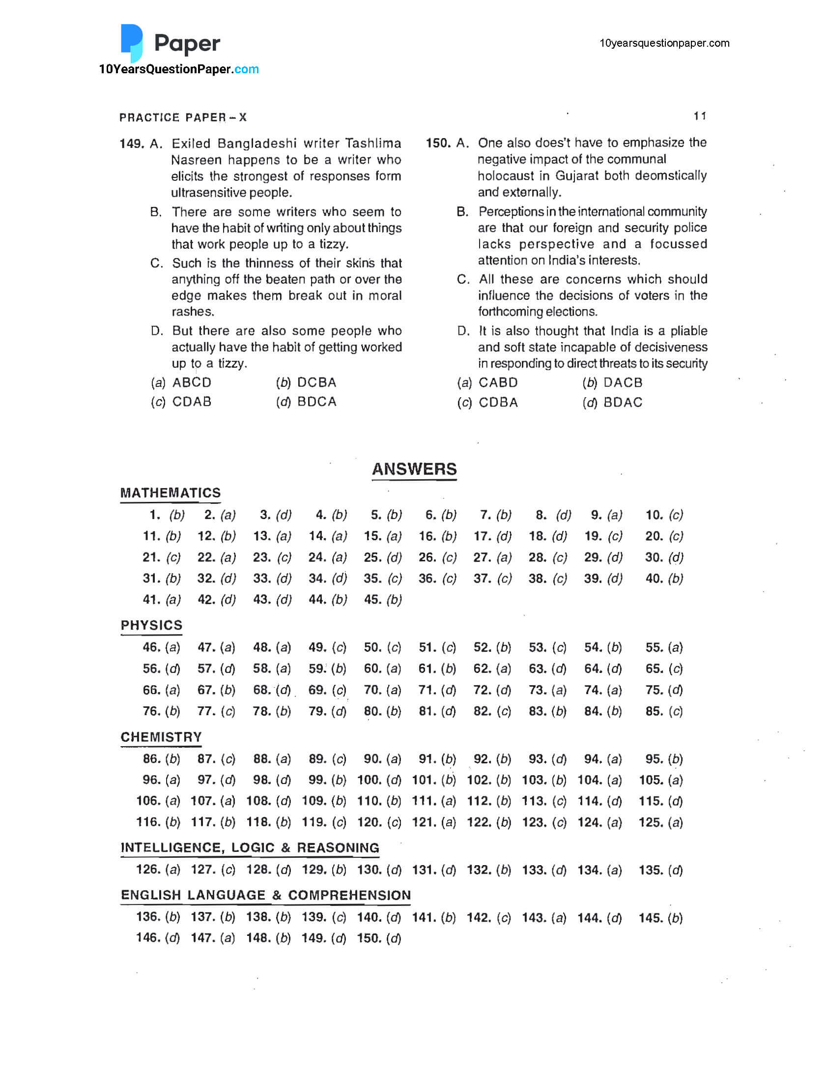 BITSAT sample paper 2023 page 11