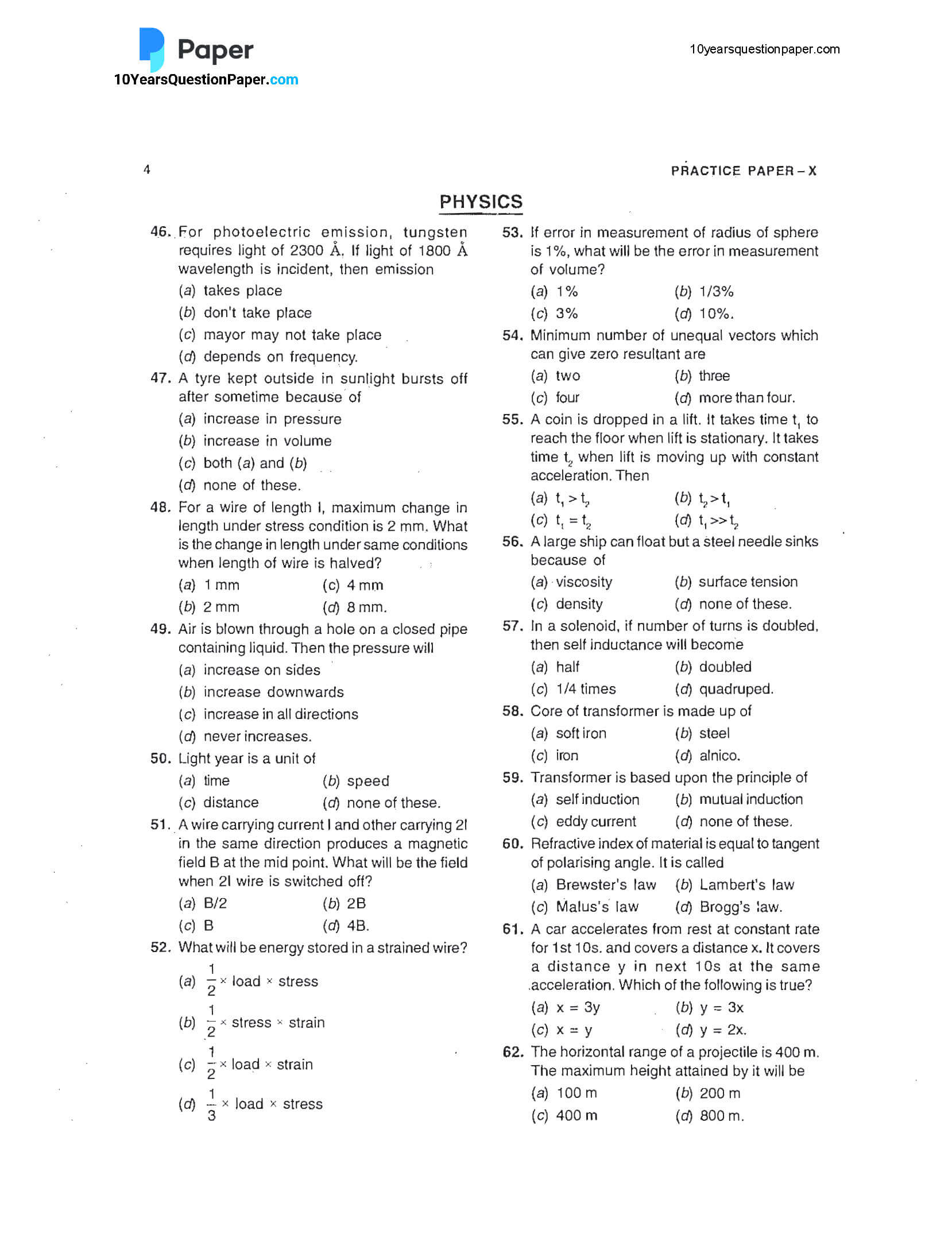 BITSAT 2023 Sample Paper - Download PDF