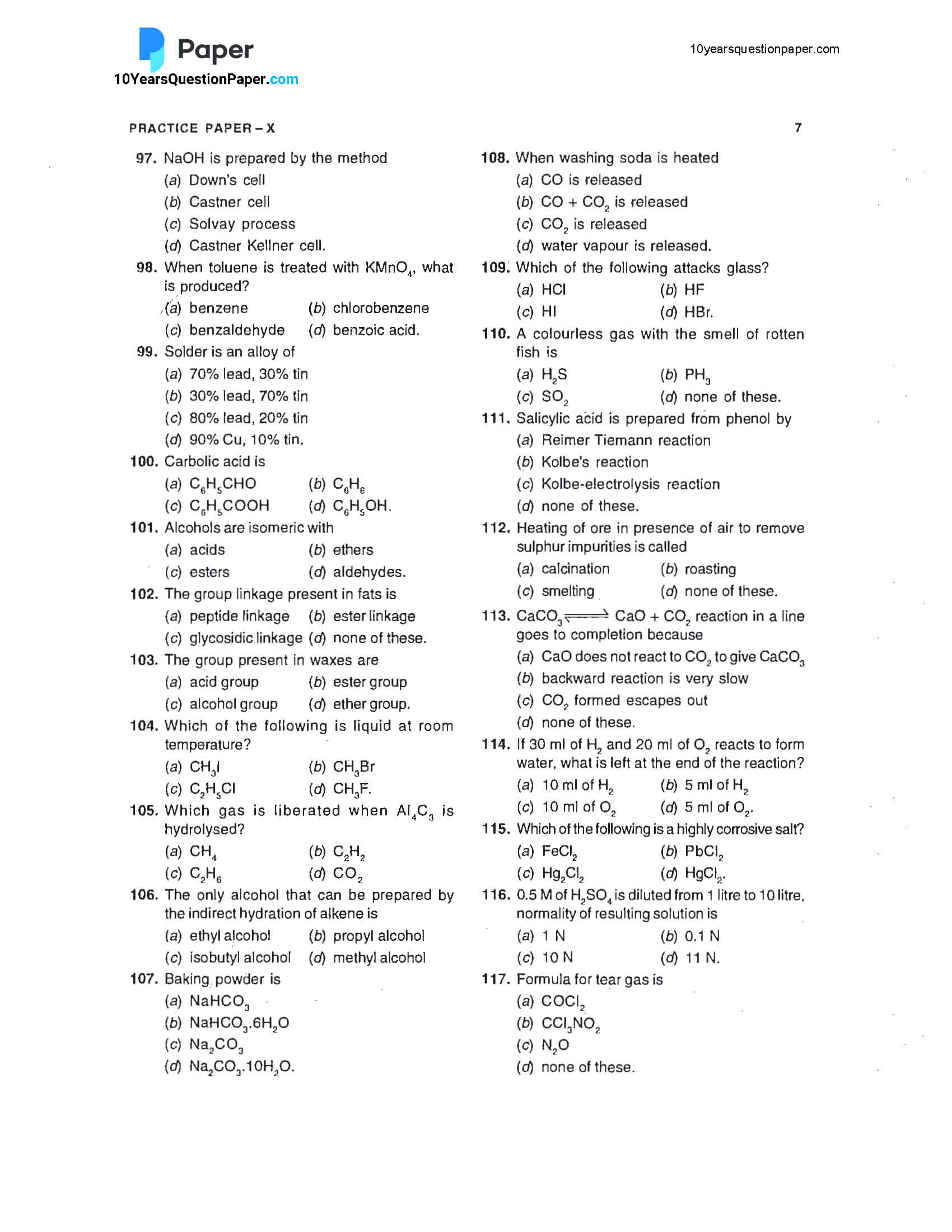 BITSAT sample paper 2023 page 07