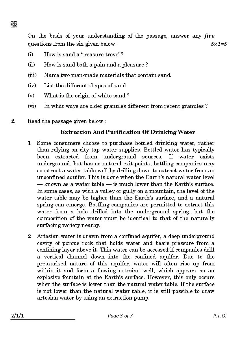 CBSE Class 10 English 2022 Question Paper page-03
