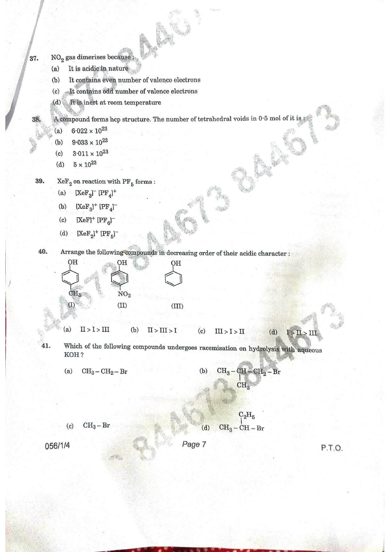 CBSE Class 12 Chemistry 2021 Question Paper 07