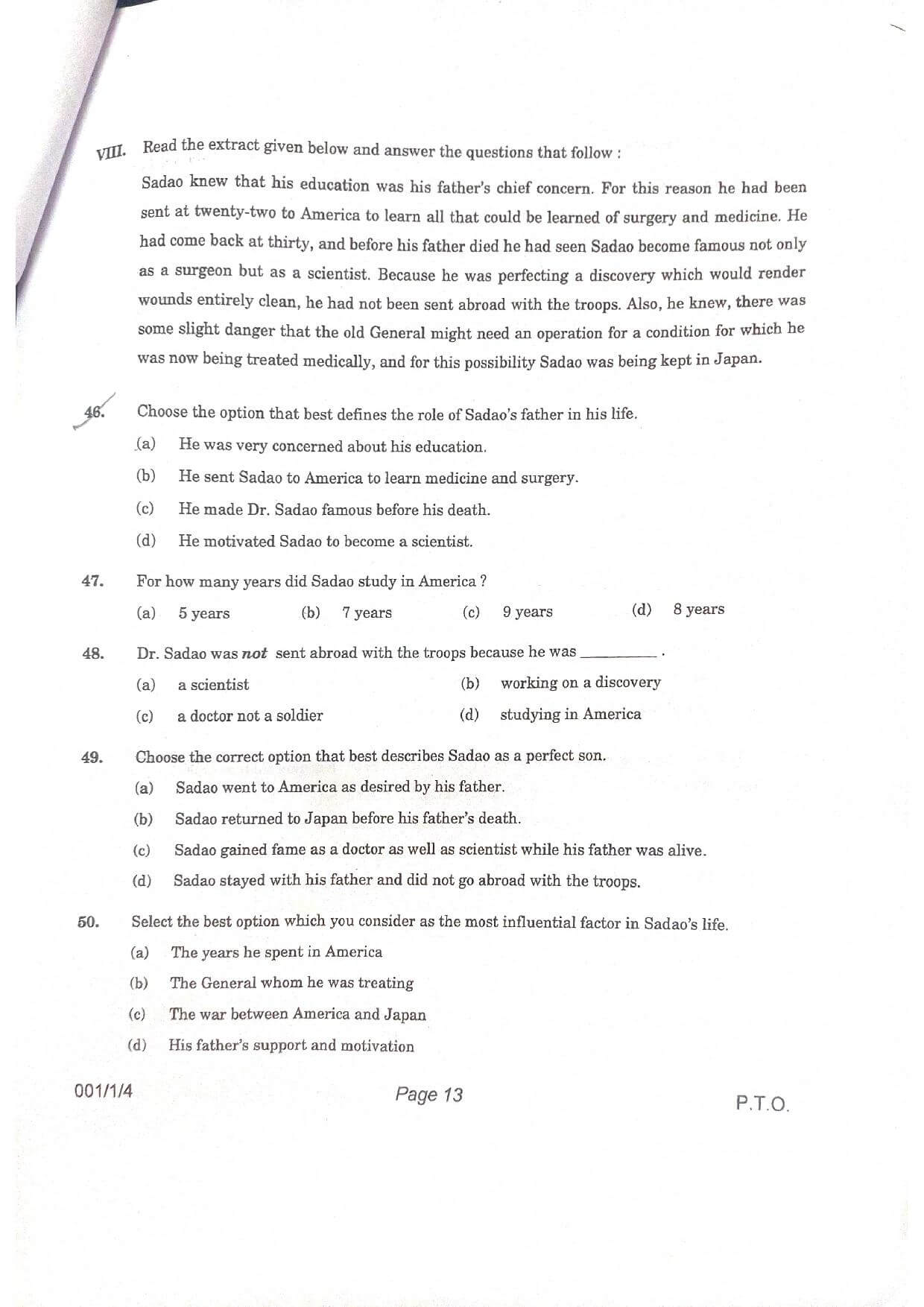 CBSE Class 12 English 2021 Question Paper 13