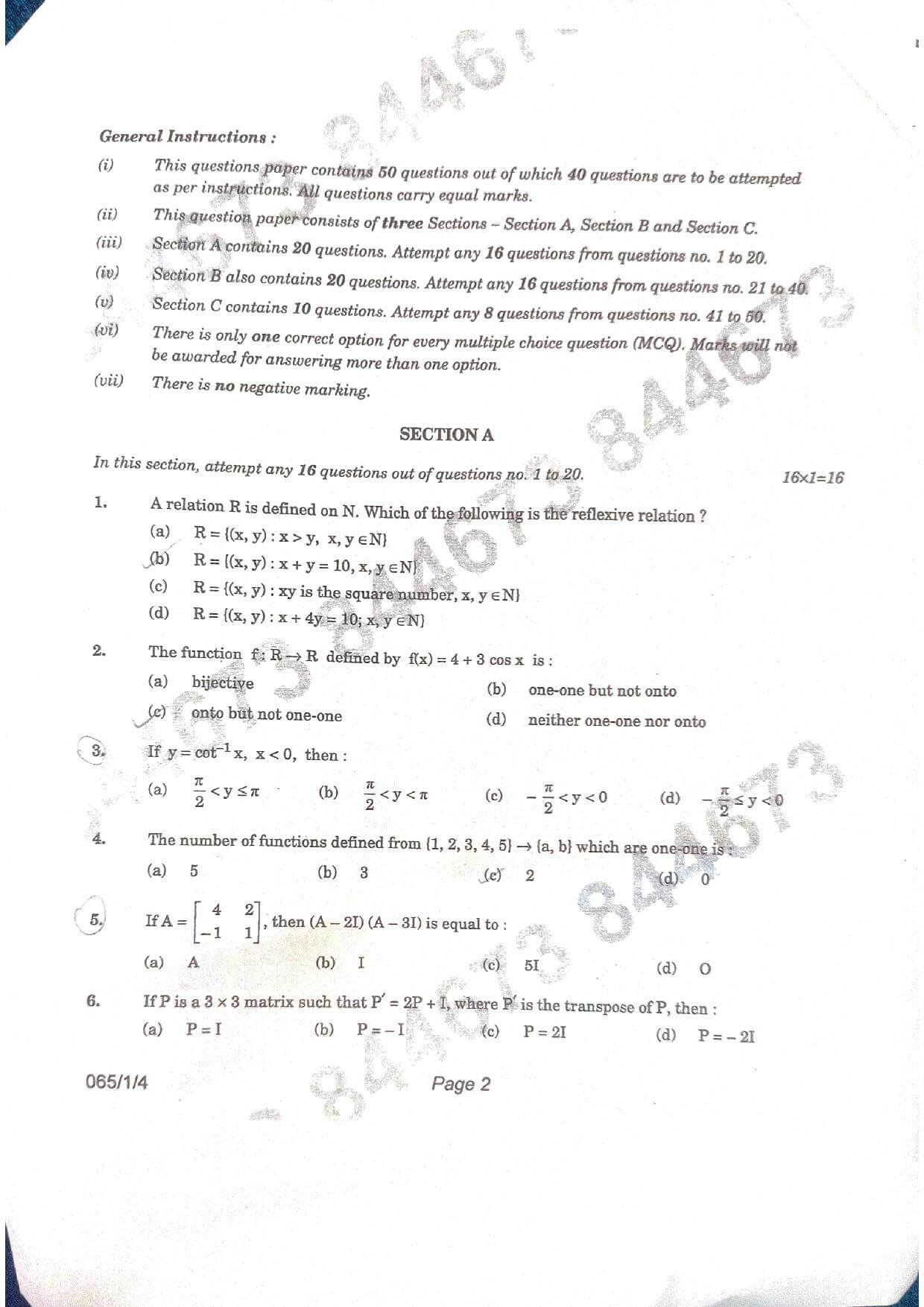 CBSE Class 12 Maths 2021 Question Paper 02