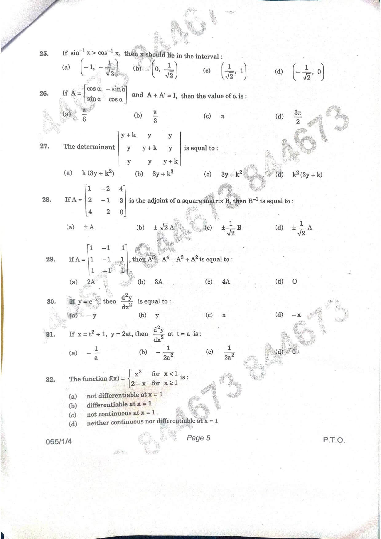 CBSE Class 12 Maths 2021 Question Paper 05