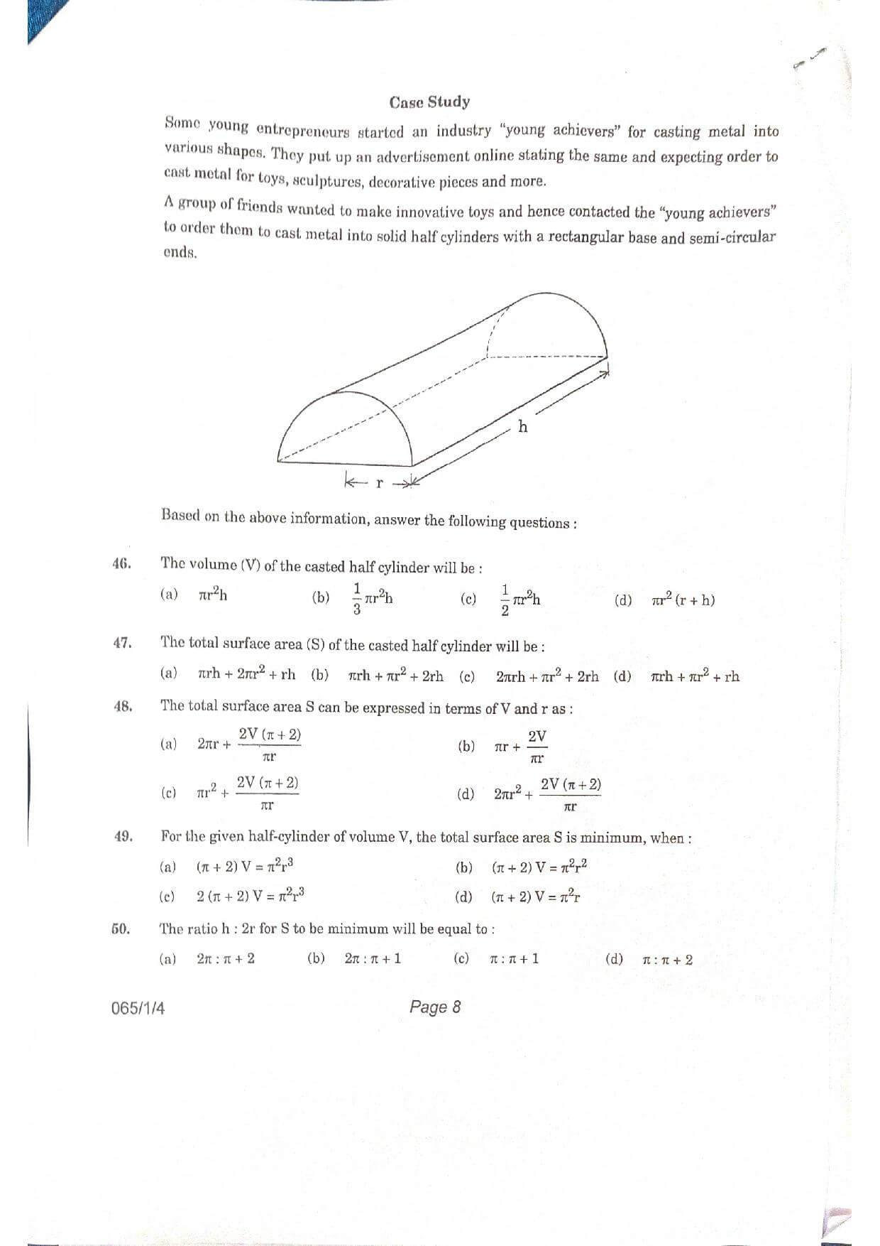 CBSE Class 12 Maths 2021 Question Paper 08