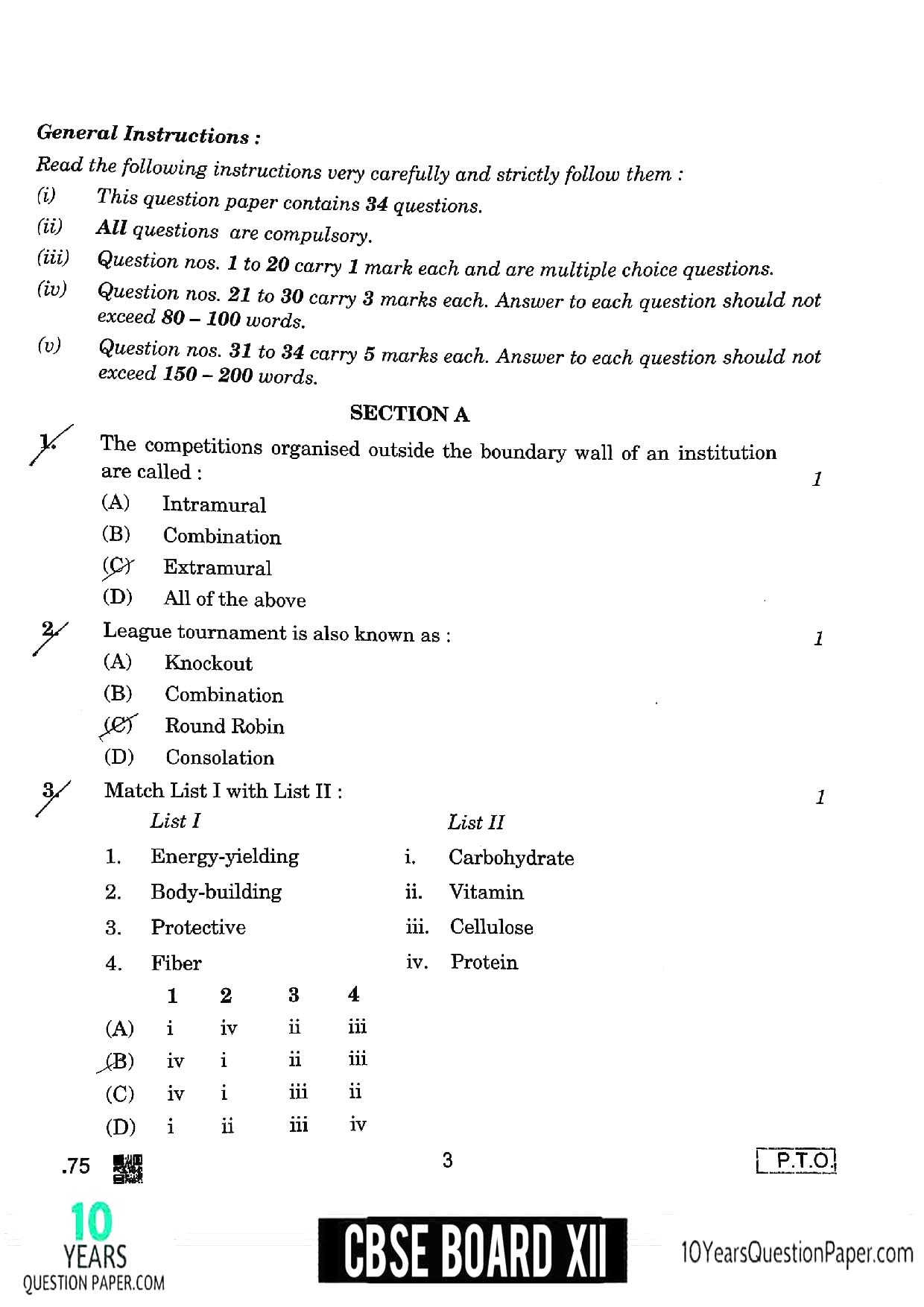 CBSE Class 12 Maths 2020 Question Paper 09