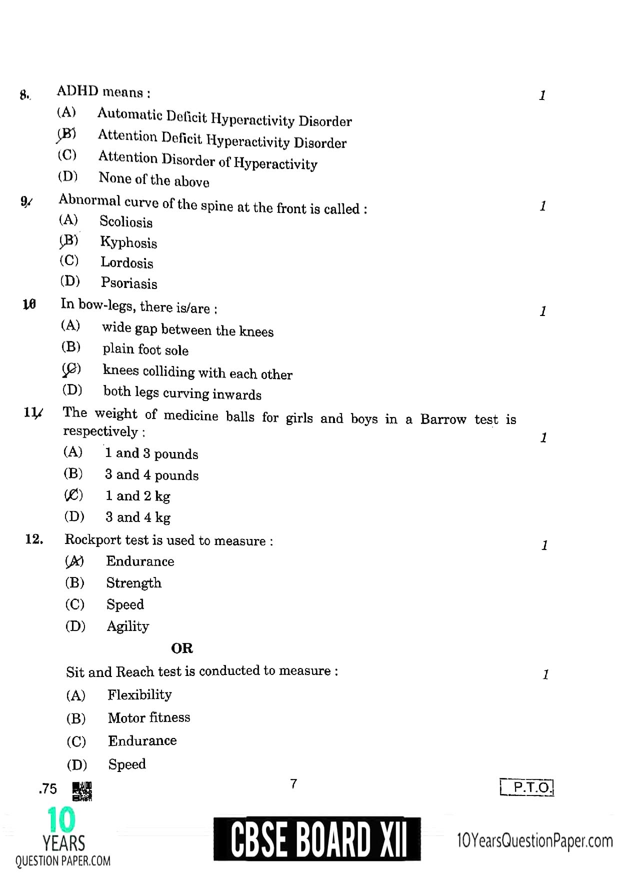 CBSE Class 12 Maths 2020 Question Paper 11