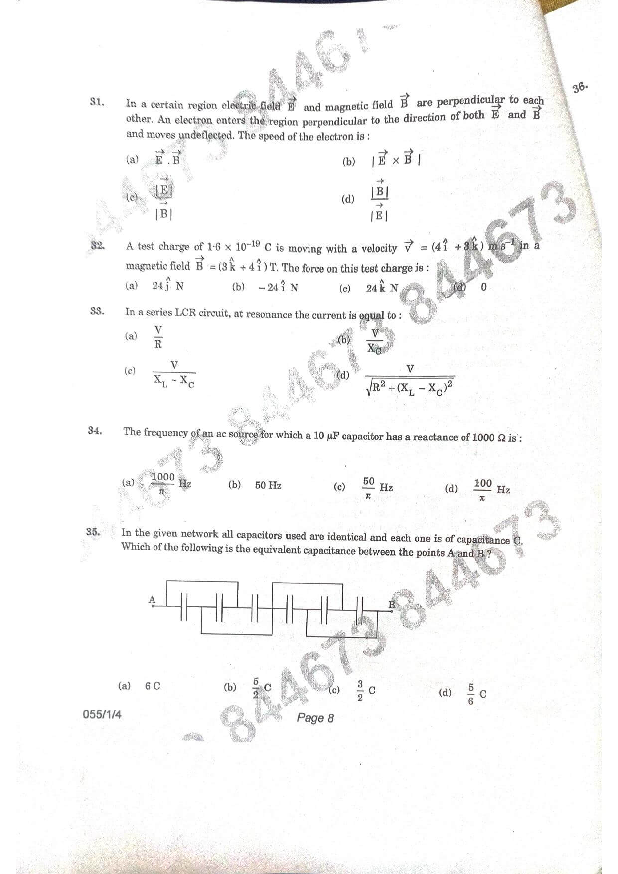 CBSE Class 12 Physics 2021 Question Paper 08