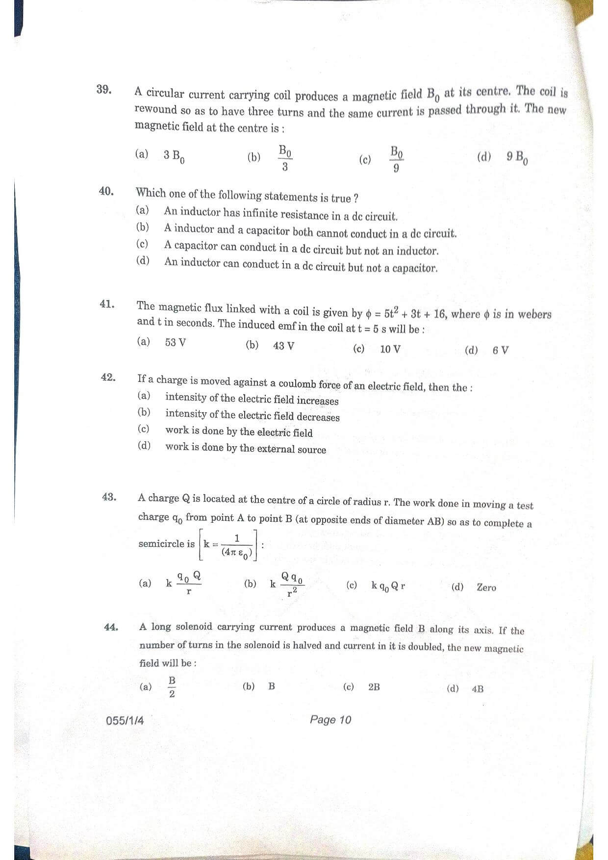 CBSE Class 12 Physics 2021 Question Paper 10