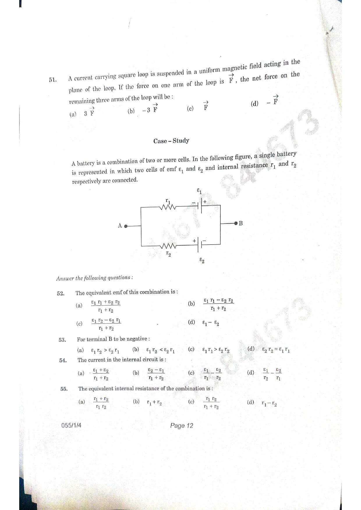 CBSE Class 12 Physics 2021 Question Paper 12