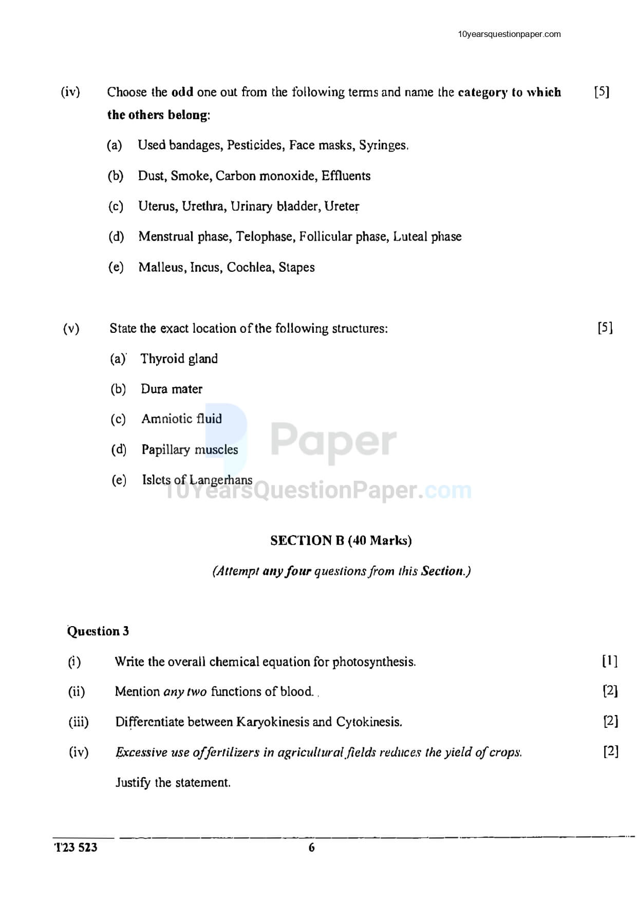 ICSE Class 10 Biology 2023 Question Paper ICSE Class 10 Biology 2023 Question Paper page-06