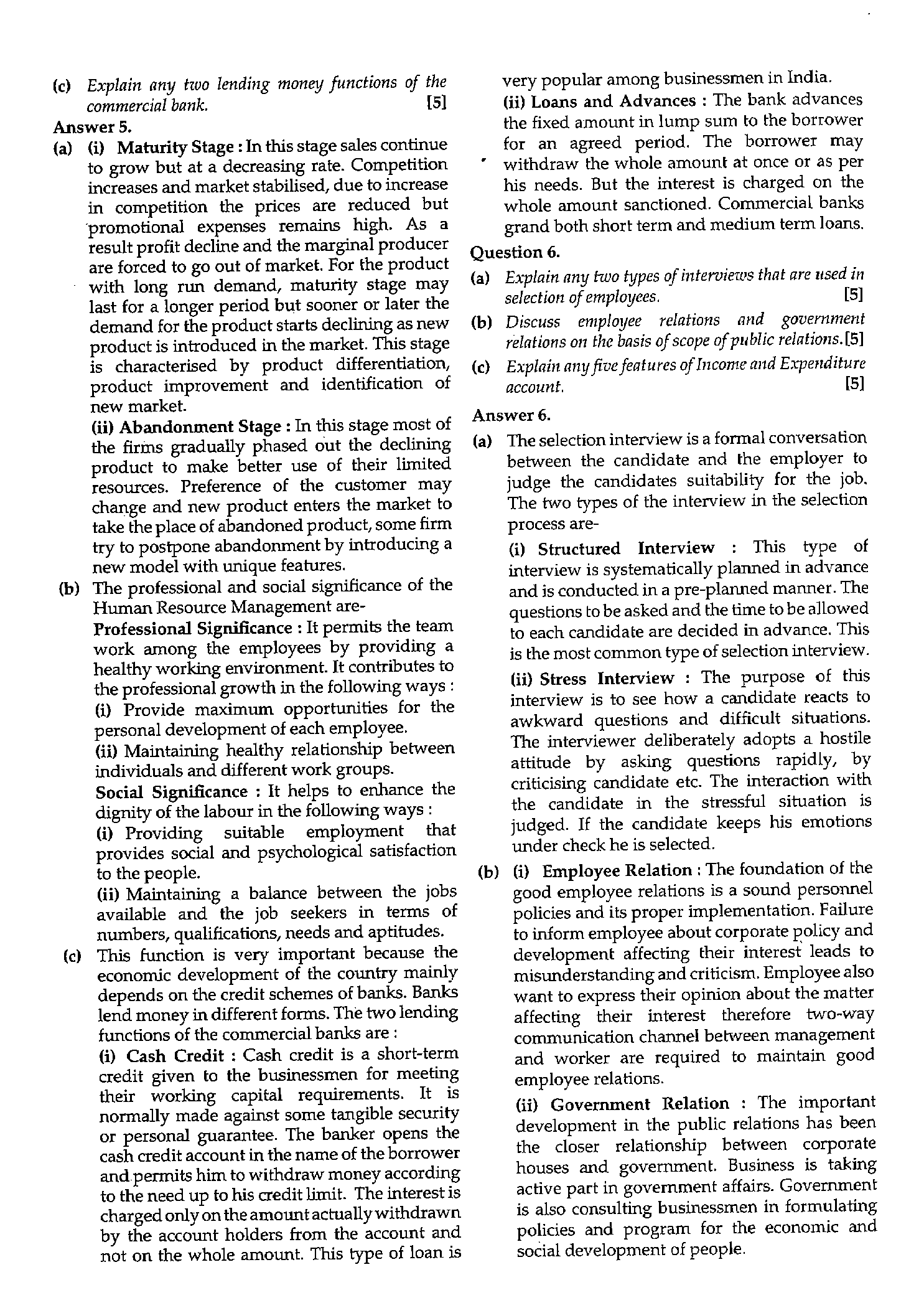 ICSE Class 10 Commercial Applications 2019 Question Paper