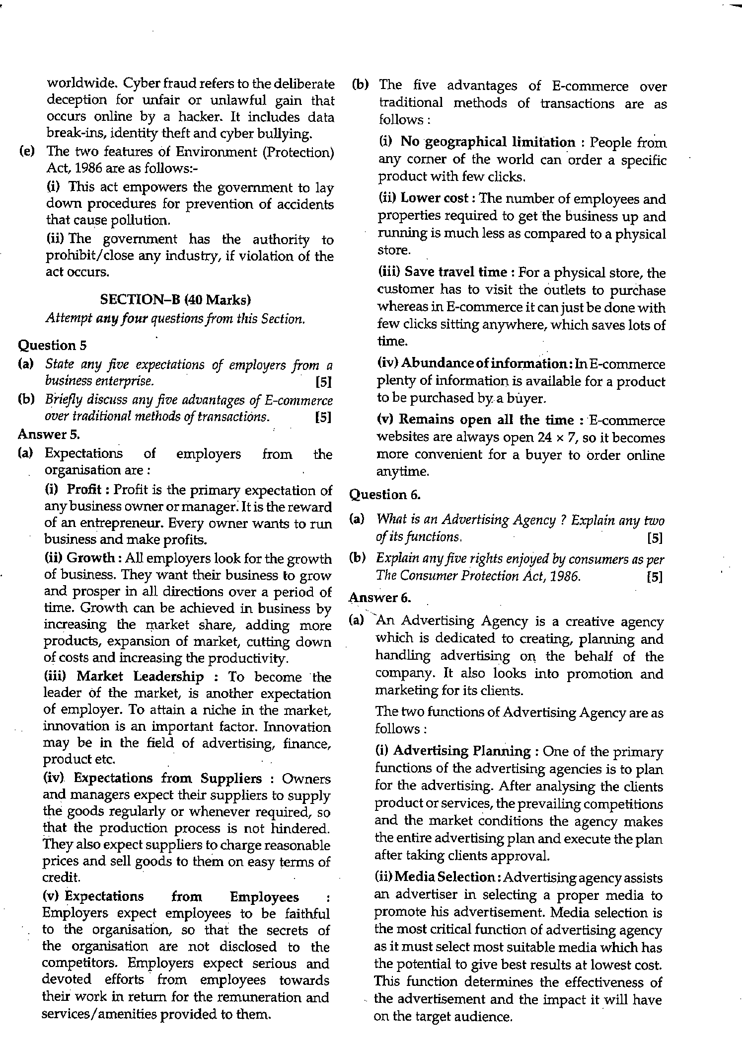ICSE Class X 2019 Commercial Studies Question Paper ICSE Class 10 Commercial Studies 2019 Question Paper