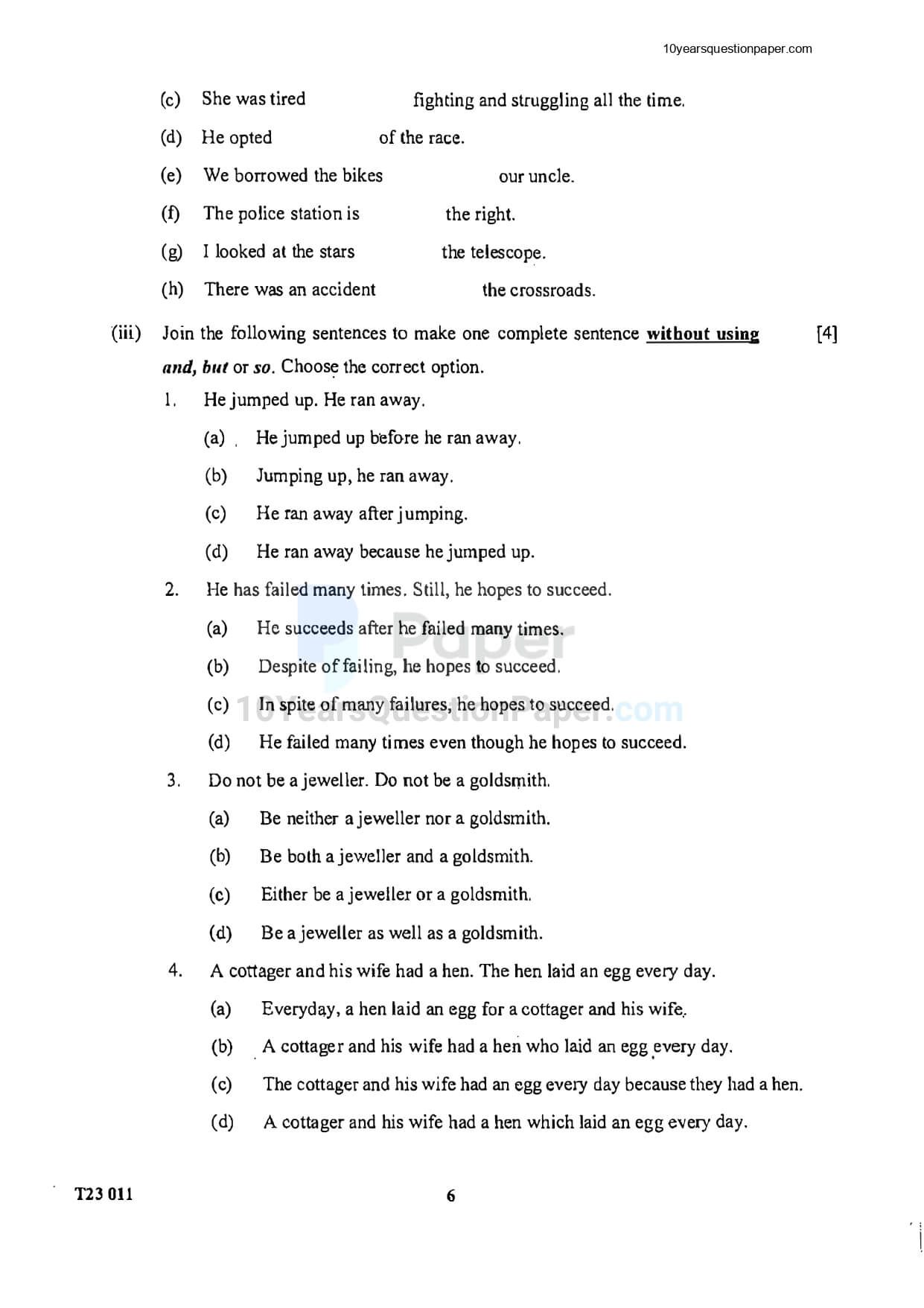 ICSE Class 10 English Language Question Paper 2023