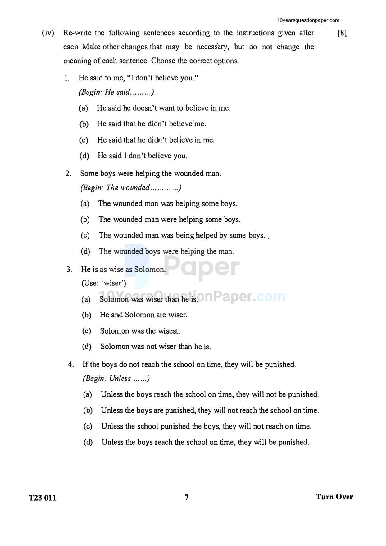 ICSE Class 10 English Language Question Paper 2023