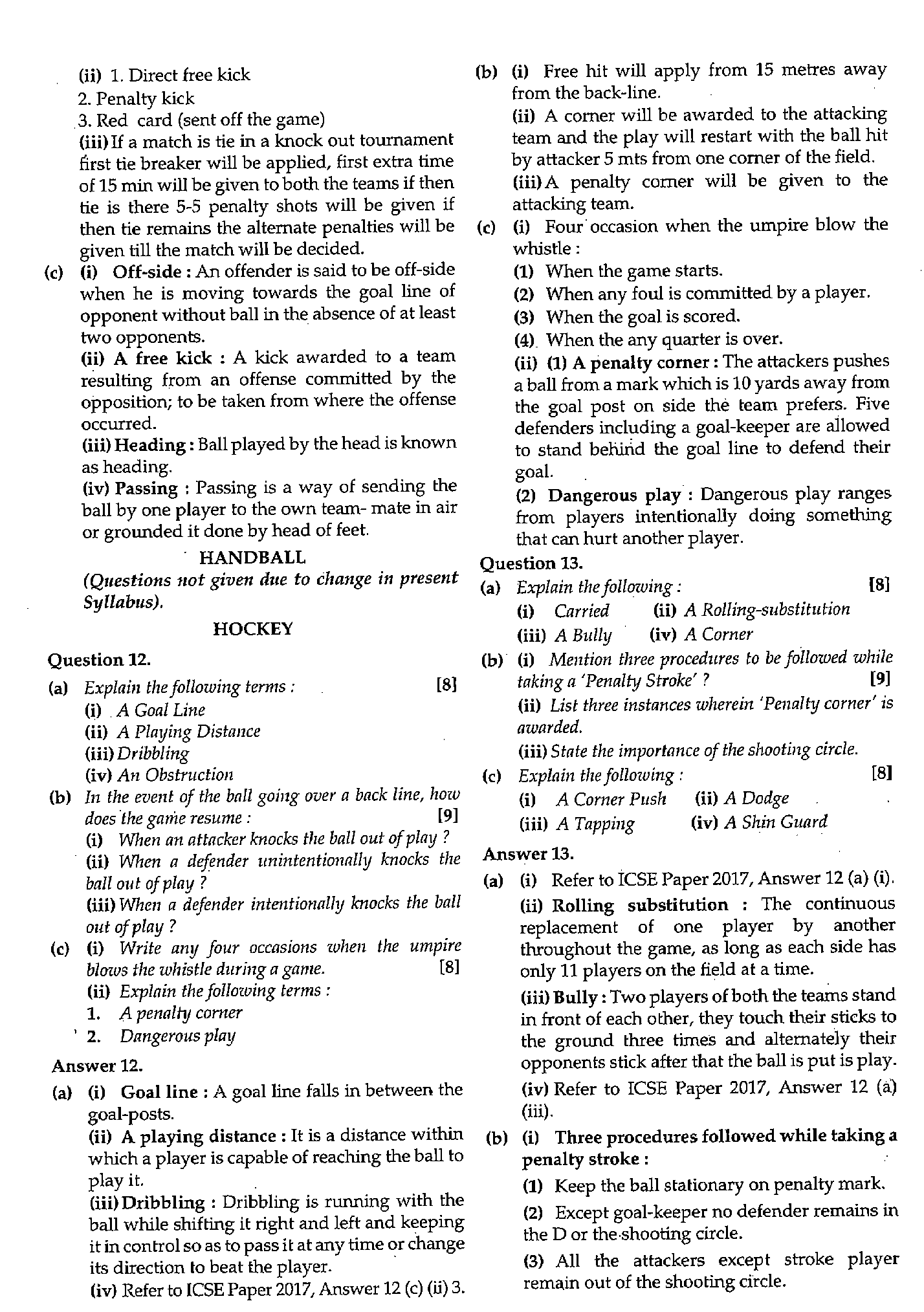 ICSE Class X 2016 Physical Education Question Paper ICSE Class 10 Physical Education 2016 Question Paper