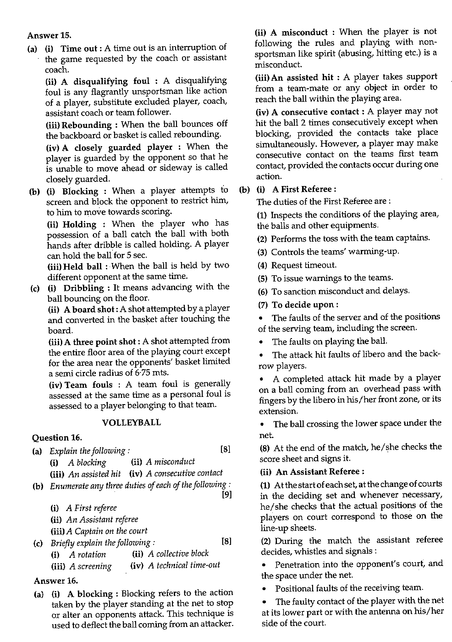 ICSE Class X 2016 Physical Education Question Paper ICSE Class 10 Physical Education 2016 Question Paper