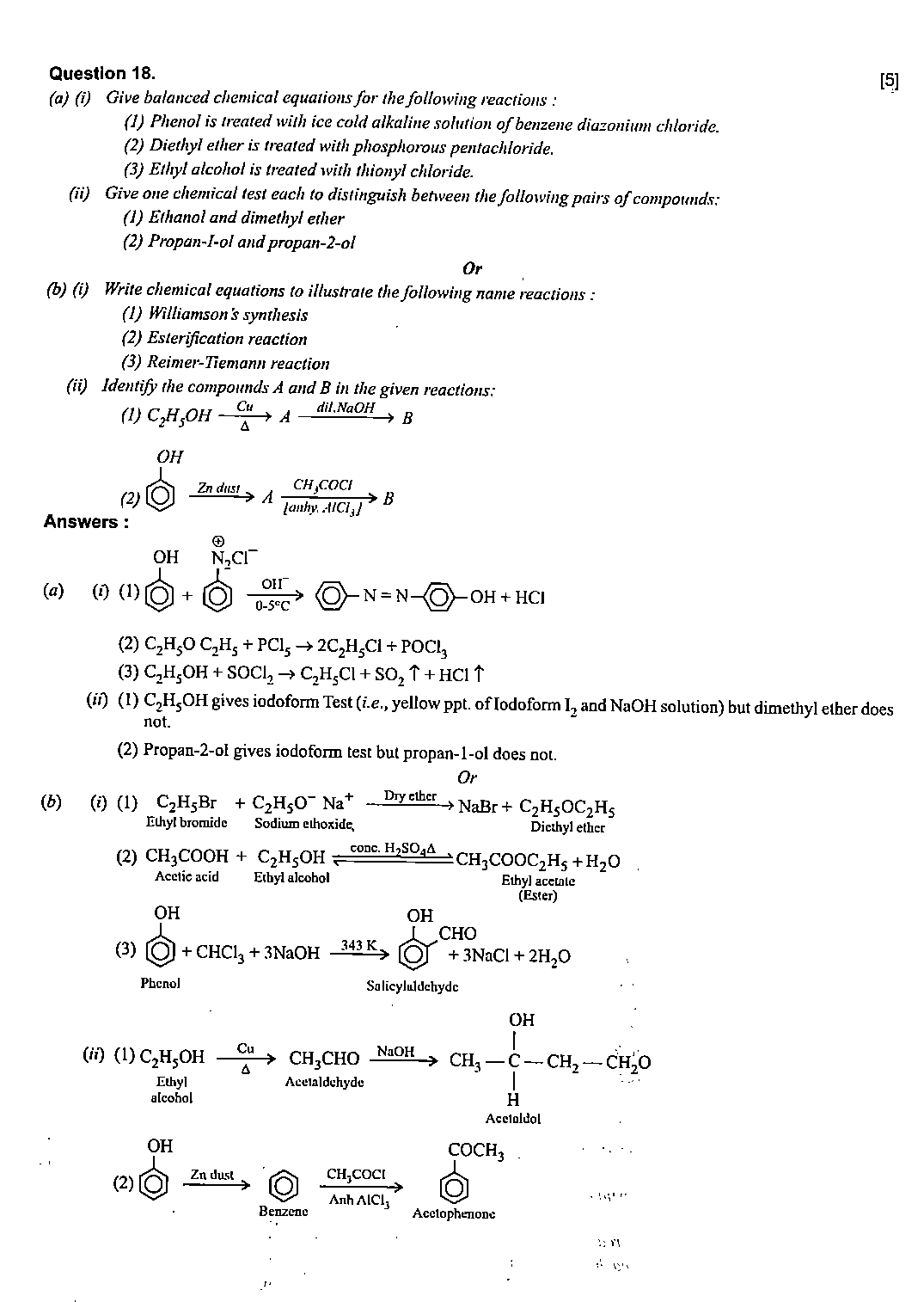 ISC Class 12 Chemistry 2020 Question Paper