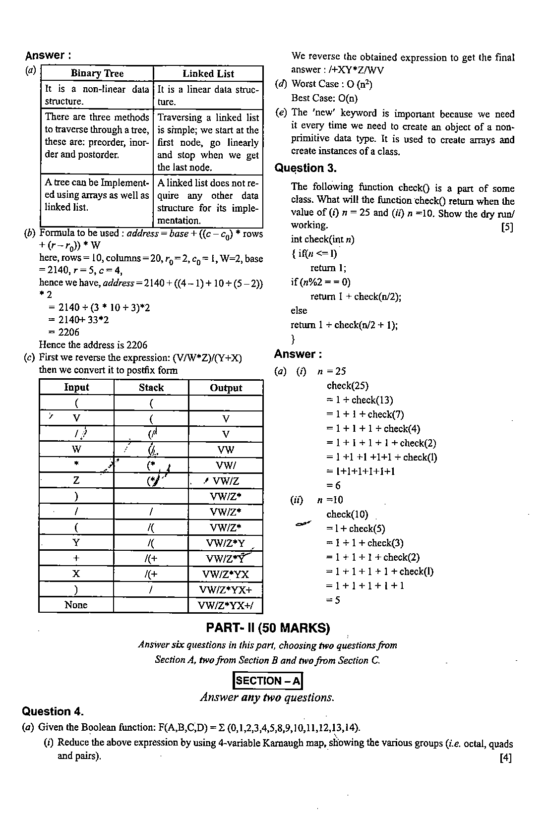 ISC Class 12 Computer Science 2020 Question Paper