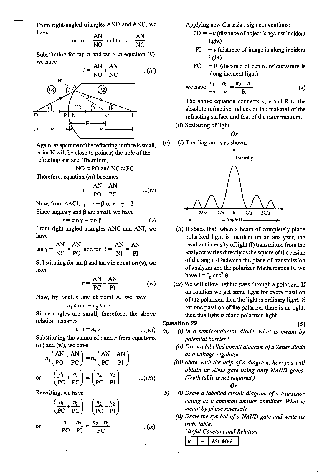 ISC Class 12 Physics 2020 Question Paper