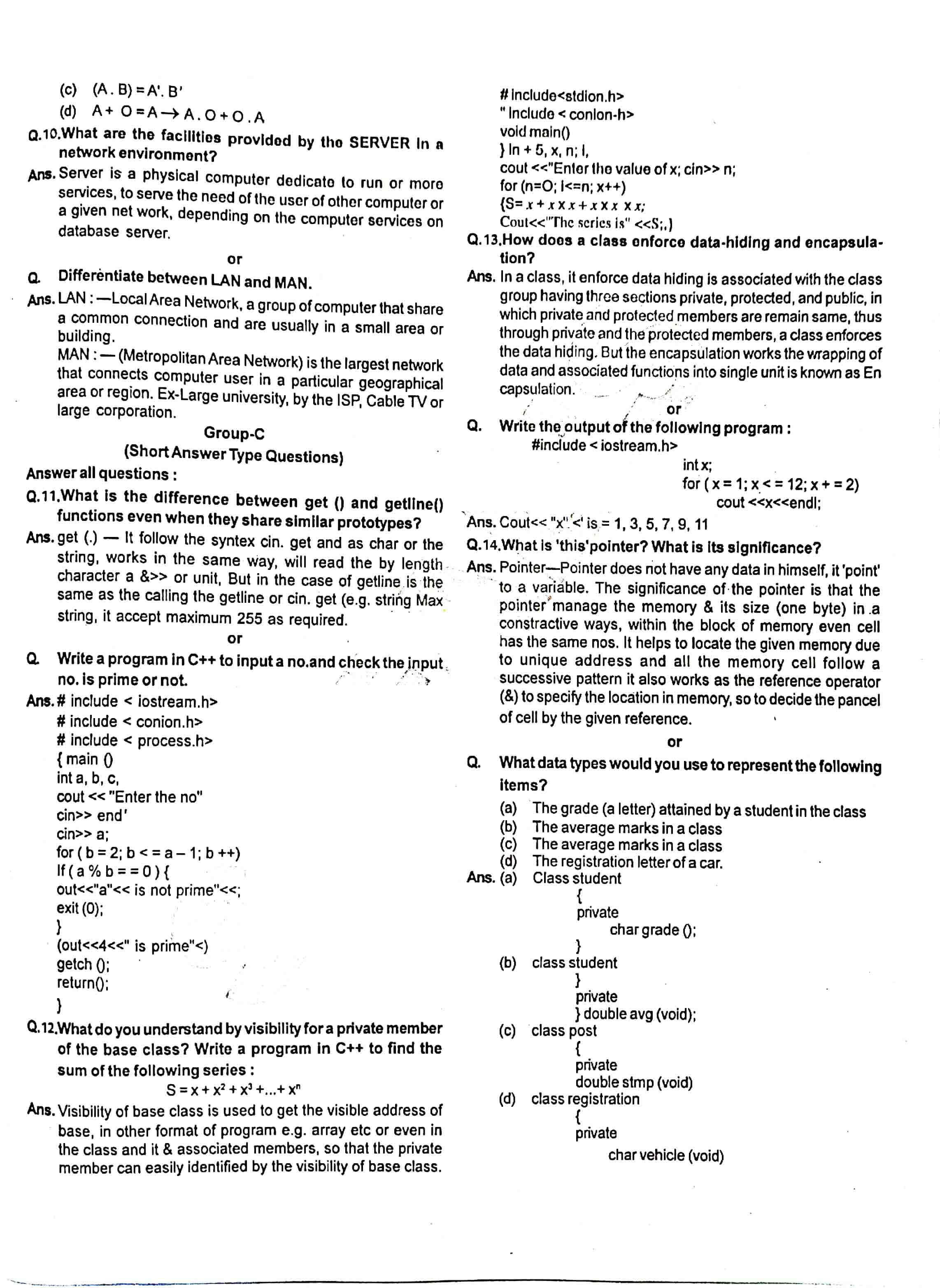JAC Class 12 Computer Science 2013 Question Paper 03