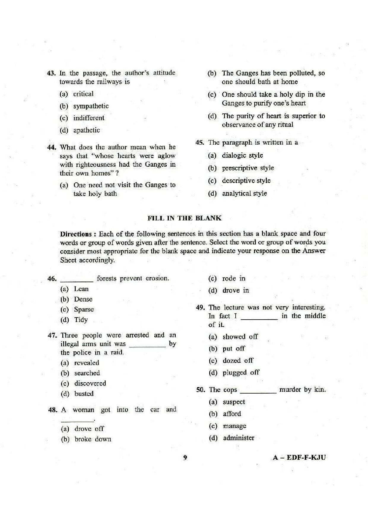 NDA Paper 1 GAT 2019 Question Paper