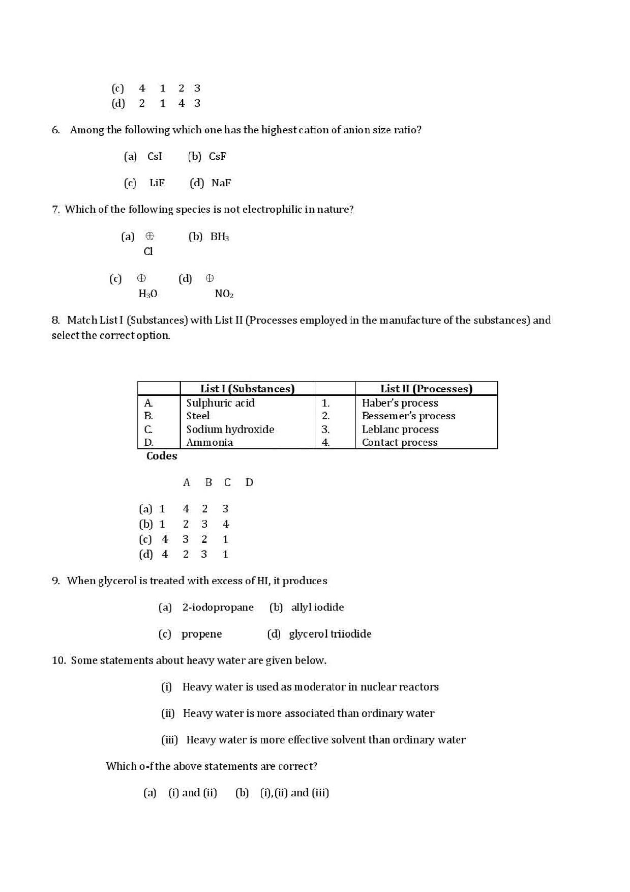 VITEEE Chemistry 2019 Question Paper