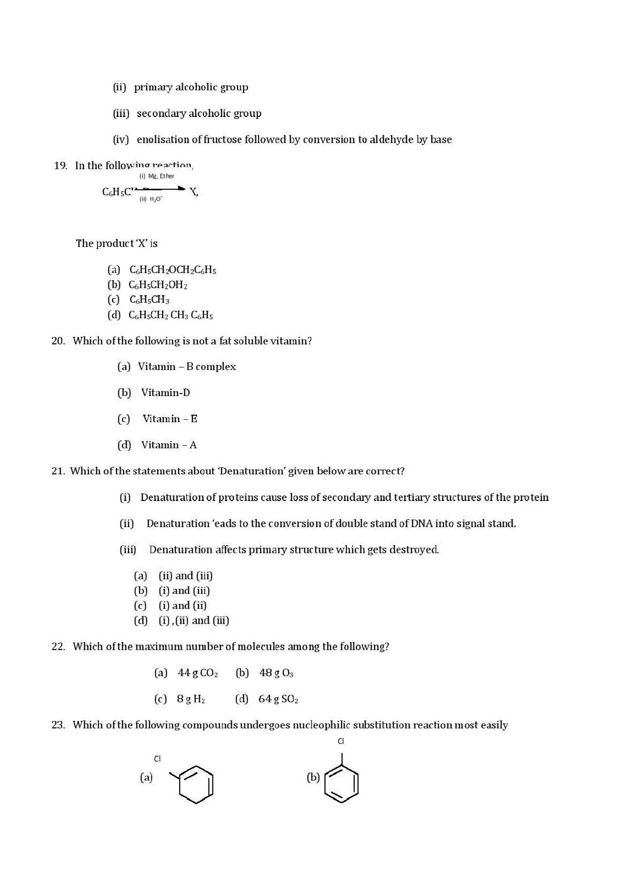 VITEEE Chemistry 2019 Question Paper