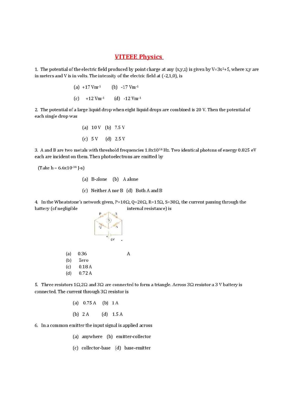 Viteee Sample Paper With Solution Example Papers - www.vrogue.co