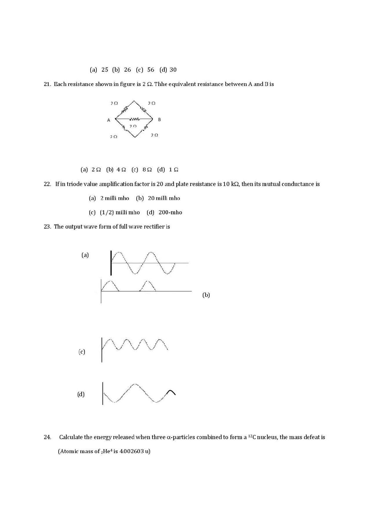 VITEEE physics 2019 Question Paper